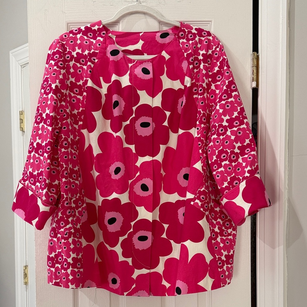 Marimekko Hot Pink Floral Blazer Jacket